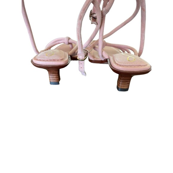 Sam Edelman Dia Strappy Leather Thong Sandals Sz 5 Kitten Heels Mauve Pink - Picture 3 of 4